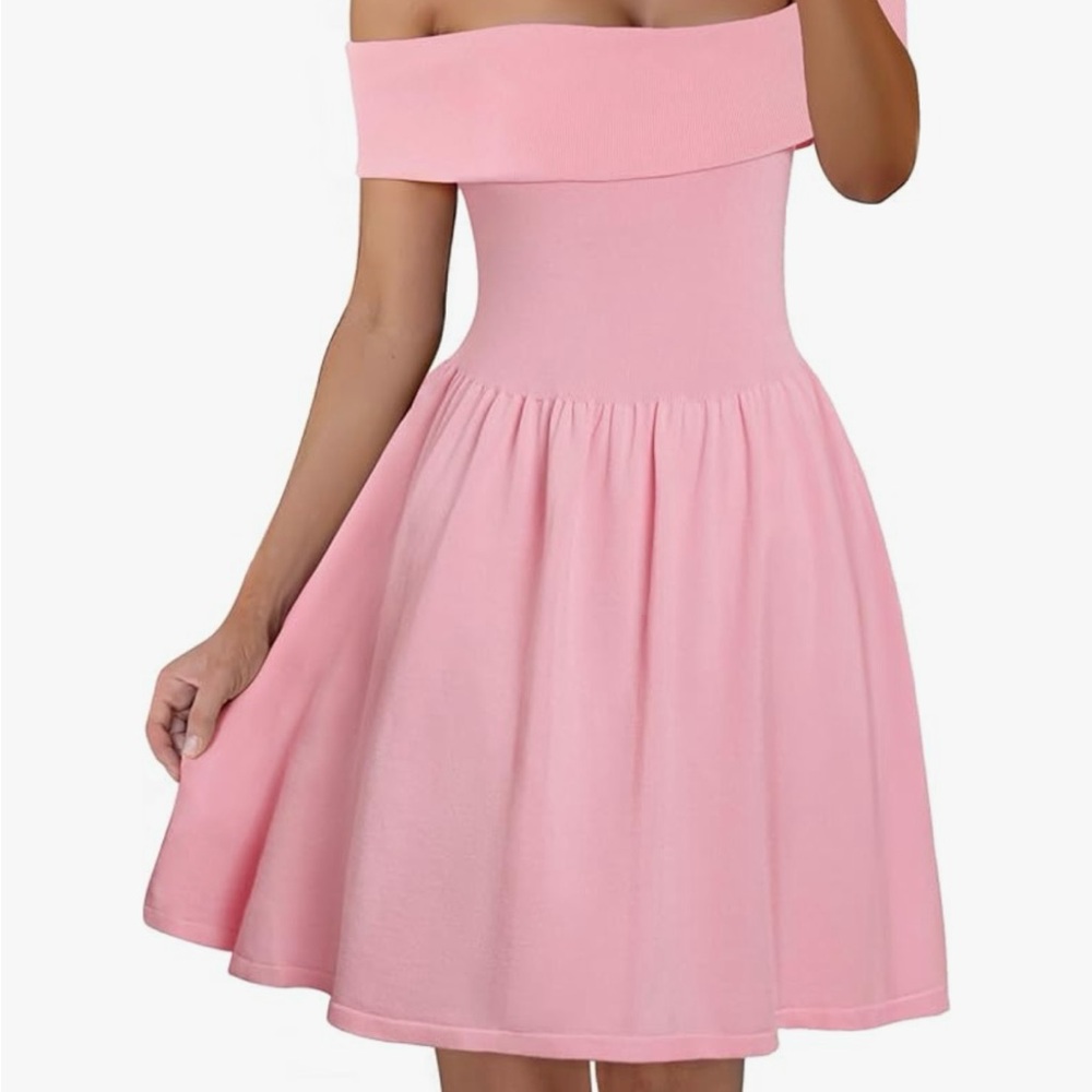 Elegant Pink Off-Shoulder Dress